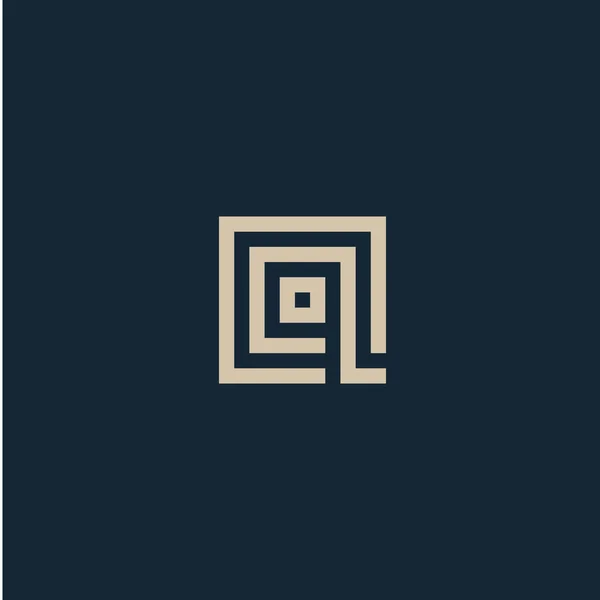 Neobvyklé geometrické písmeno Q. architektura vektorové logo. Izolované monogram. — Stockový vektor