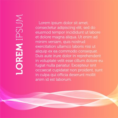 Pembe renk arka plan. Şeffaf dalgalı öğe broşür. Flyer şablonu. Duman illüstrasyon. Tasarlanmış katalog sayfa görüntüsü. Basit düz broşür.