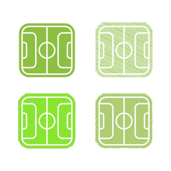 Izolované abstraktní fotbal, fotbalové pole vektorové logo sadu. Zelená barva sportovní loga kolekce. — Stockový vektor