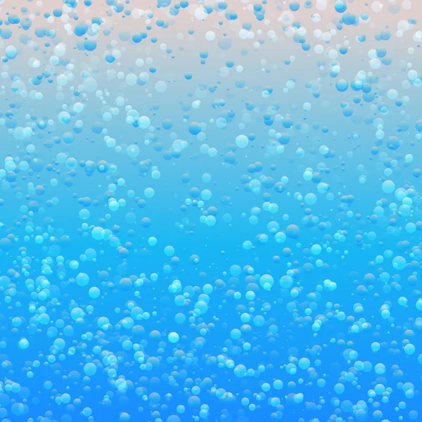 Blue color abstract water bubbles background. Fizzy water backdrop. Rain drops texture. — Stock Vector