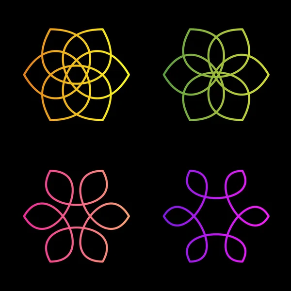 Απομονωμένες πολύχρωμο αφηρημένο floral διάνυσμα λογότυπο που. Η συλλογή λουλουδιών εικόνες. Φυτό διάρθρωσης. Διακοσμητικό μοτίβο. — Διανυσματικό Αρχείο