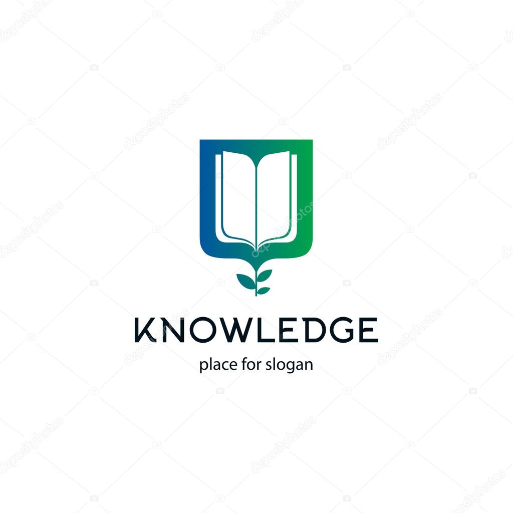 Isolated abstract book vector logo. School and university logotype. Opened book illustration. Studying symbol. Education icon