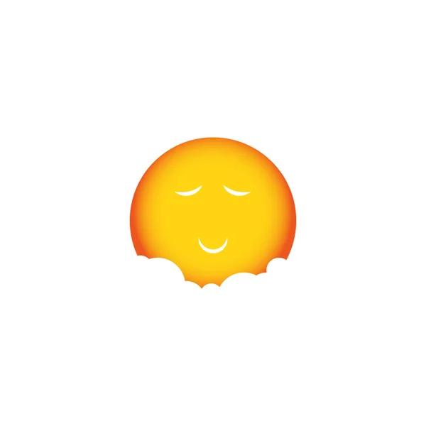 Orange sun in clouds. Sleeping orange sun. Cute picture of sun. Vector sun head. Gingerbread Man. Smiling sun. Logo of the sun. Yellow sun. Laughing sun. Sun goes to sleep. Vector sun. Sunny sun icon. — Stock Vector