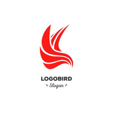 İzole, karikatür, geek, sıkı kartal uçan, üçgen vektör şekli, minimalizm, düz, şık, geometrik stilize logo, kırmızı renk logo şablonu, kuş, kanatlar, tüyler, kartal elemanı logosu