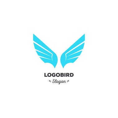 İzole, karikatür, geek, sıkı kartal uçan, üçgen vektör şekli, minimalizm, düz, şık, geometrik stilize logo, mavi renk logo şablonu, kuş, kanatlar, tüyler, kartal elemanı logosu