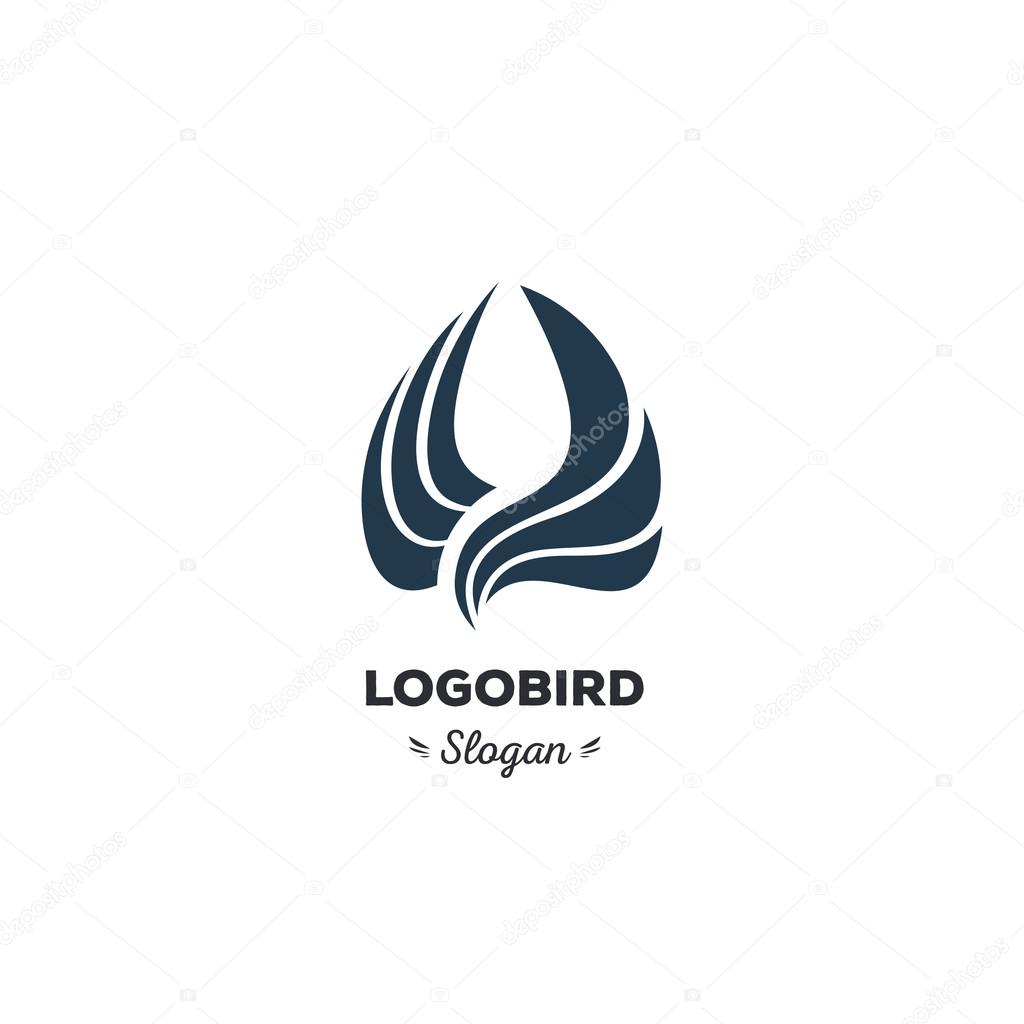 Isolated, cartoon, geek, strict eagle flying, triangular vector shape, minimalism, flat, stylish, geometric stylized logotype, dark color logo template, bird wings feathers eagle element logo