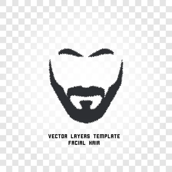 Geïsoleerd gezicht met snor en baard vector logo. Herenkapper embleem. — Stockvector