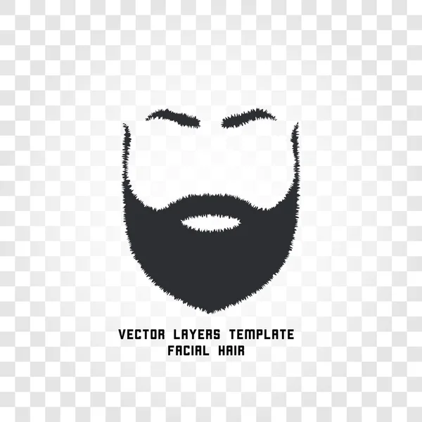 Geïsoleerd gezicht met snor en baard vector logo. Herenkapper embleem. — Stockvector