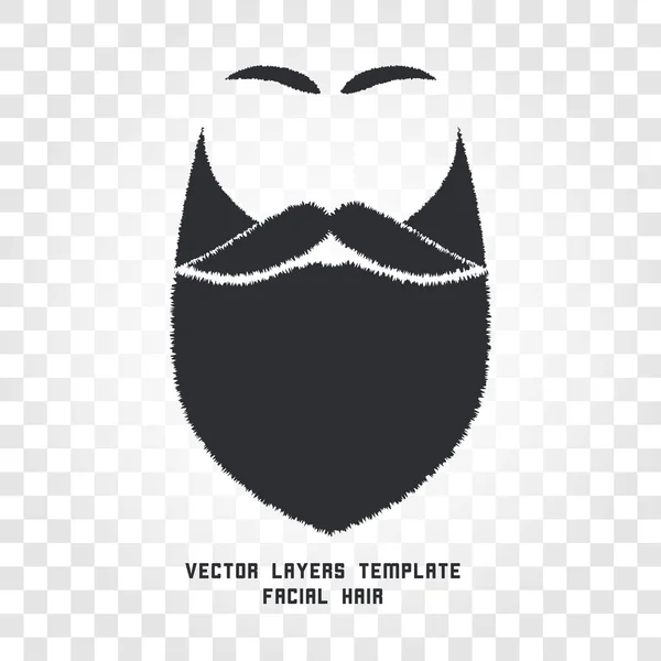 Geïsoleerd gezicht met snor en baard vector logo. Herenkapper embleem. — Stockvector