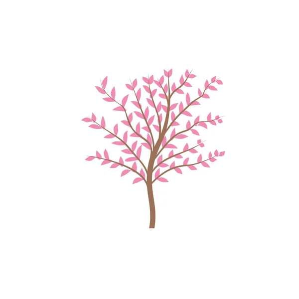 Der dünne Stamm des Baumes mit Blättern Vektor-Logo. Wald und Park. — Stockvektor