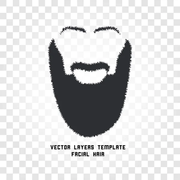 Geïsoleerd gezicht met snor en baard vector logo. Herenkapper embleem. — Stockvector