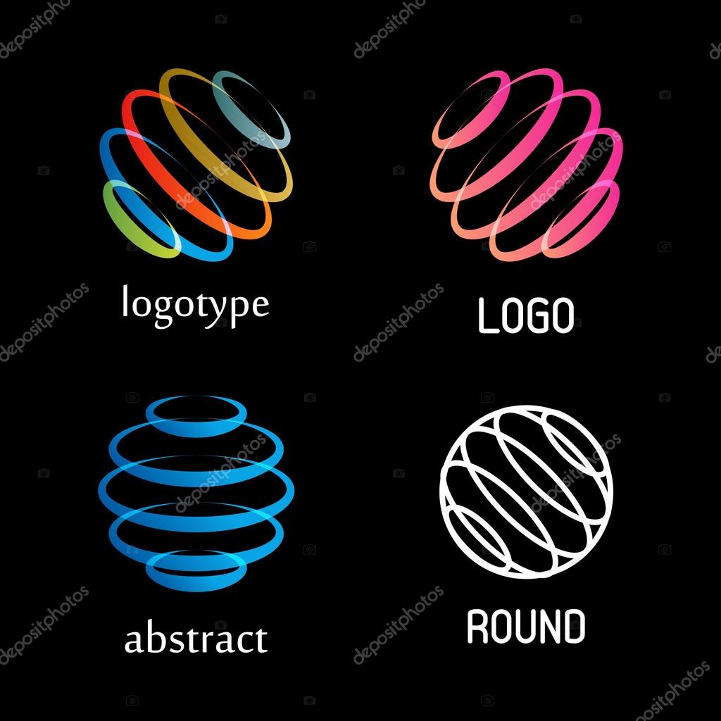 Isolated abstract colorful round shape vector logo set. Rings elements logotypes collection. Spinning spirals icons group. Hurricane, tornado vector illustrations. Kids whirligig logotypes