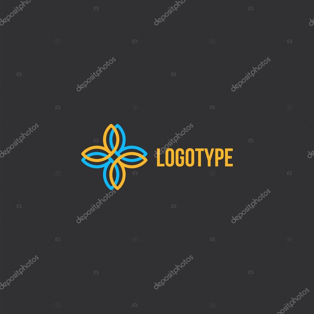 Isolated abstract colorful cross vector logo. Medical logotype. Flower petals illustration. Floral decorative element. Clinic and hospital emblem. Natural products icon