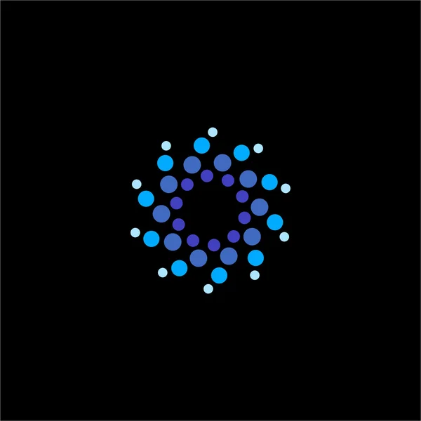 Logotipo de vetor de bolhas de água de cor azul abstrata isolado. Logotipo espiral de redemoinho . —  Vetores de Stock