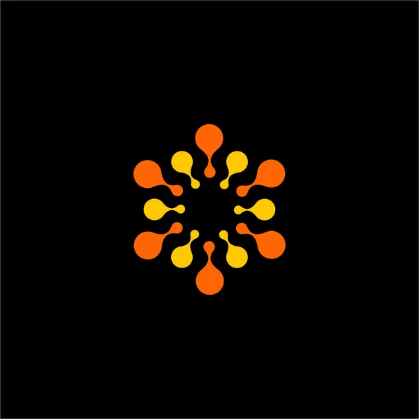 孤立的抽象橙色花卉矢量标志。太阳插图 . — 图库矢量图片