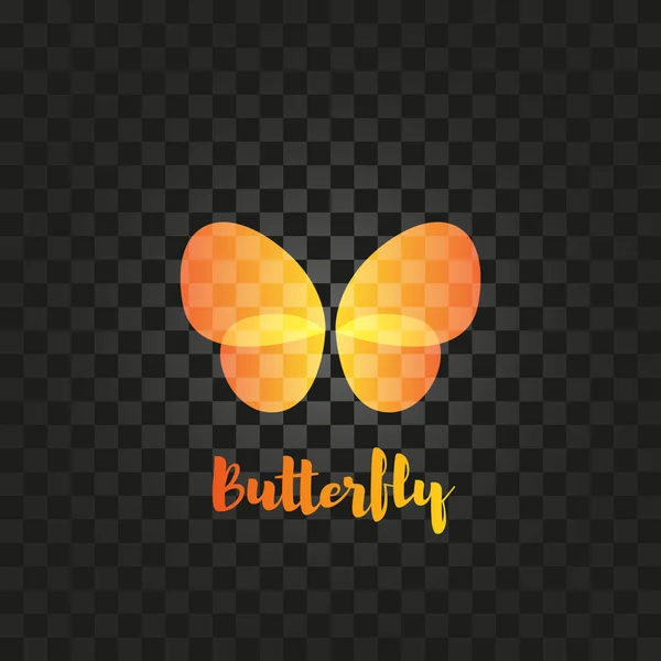 Izolované logo z oranžového vektoru. Logotyp hmyzu. Křídla – ilustrace. — Stockový vektor