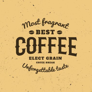İzole kahve logosu. Retro tarzı logo türü. Modern yazı tipi. Kaligrafik yazı.