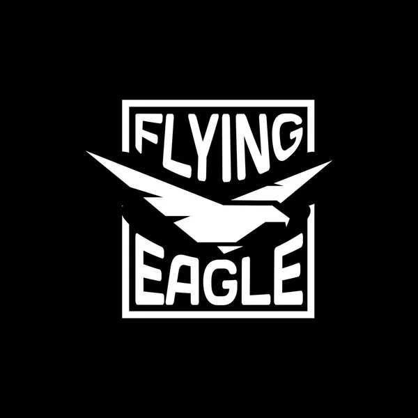 Isolerad Eagle Silhouette vektor logotyp. Bird logotype. Flyg illustration. — Stock vektor