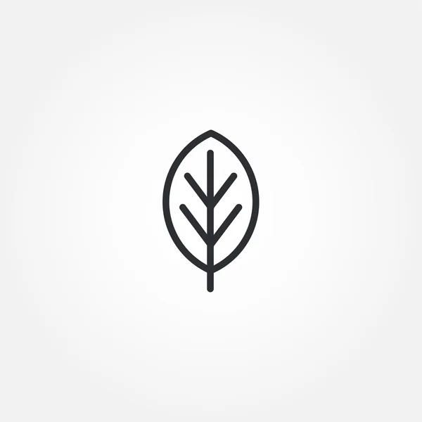 Black monoline life logo. Vector leaf icon. — Stock Vector