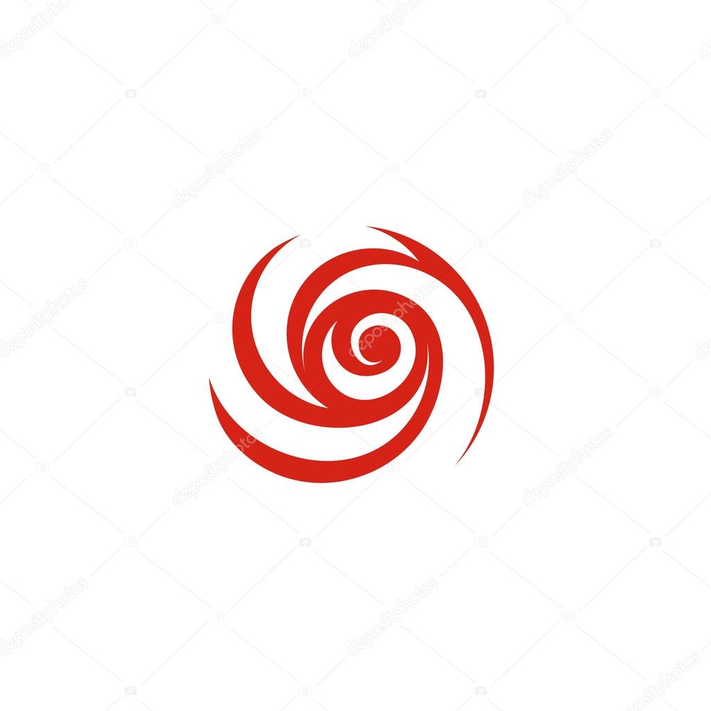 Red flower logotype. Rose unusual logo. Abstract isolated icon