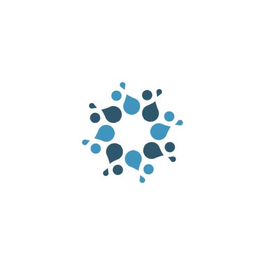 Vektör izole güneş logosu tasarım şablonu. Soyut noktalar sembolü. Simge yuvarlak şekli.