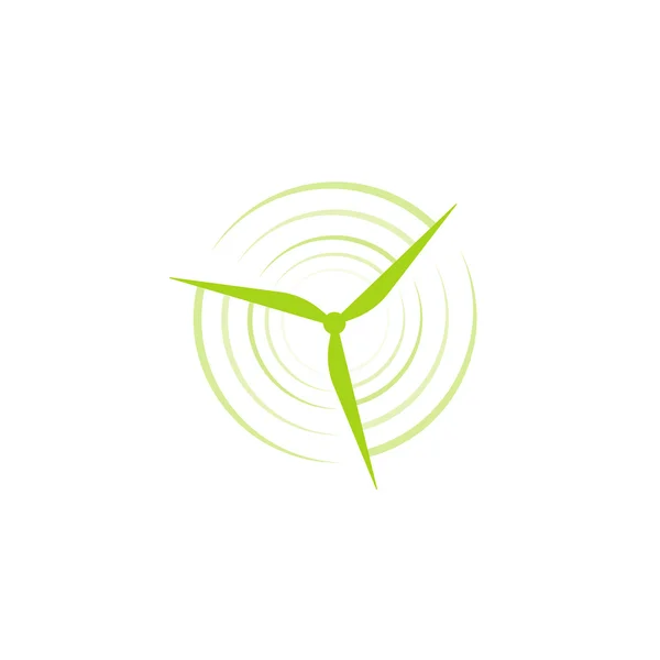 Giornata dell'energia eolica. Logo astratto verde. Logo turbina eolica . — Vettoriale Stock