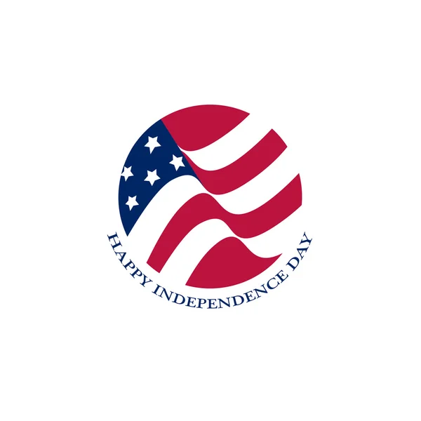 Isolato forma rotonda bandiera americana logo vettoriale. Simbolo nazionale USA sul logotipo dello sfondo bianco . — Vettoriale Stock