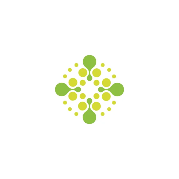 Modello di design del logo solare isolato vettoriale. Simbolo astratto dei punti. Icona forma rotonda. — Vettoriale Stock