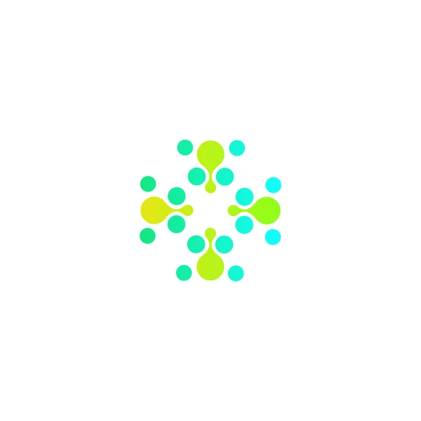 Vetor isolado modelo de design logotipo do sol. Símbolo de pontos abstrato. Ícone forma redonda. —  Vetores de Stock