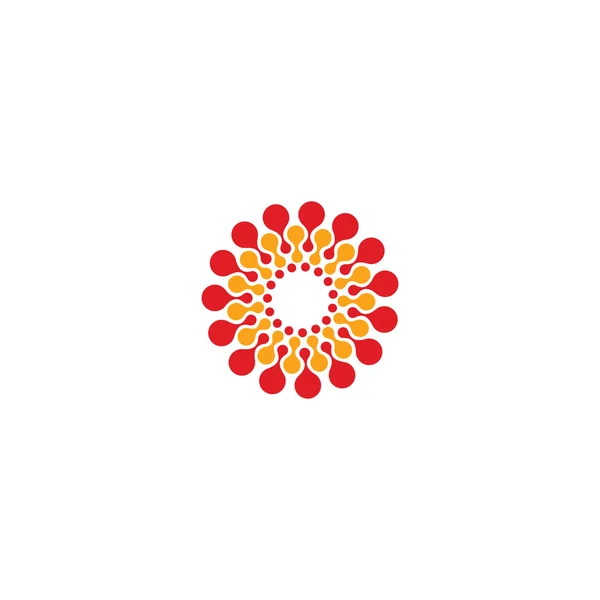 Вектор ізольований шаблон дизайну логотипу сонця. Символ абстрактних точок. Піктограма круглої форми . — стоковий вектор