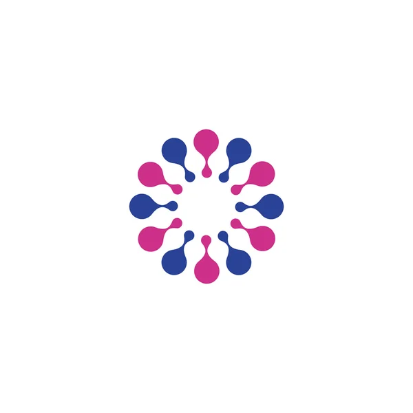 Plantilla de diseño de logotipo solar aislado vectorial. Símbolo de puntos abstractos. Icono forma redonda. — Vector de stock