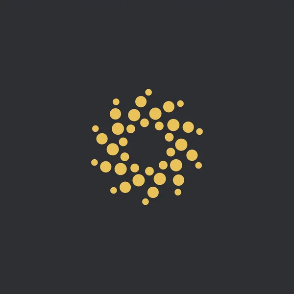 Вектор ізольований шаблон дизайну логотипу сонця. Символ абстрактних точок. Кругла незвичайна форма . — стоковий вектор