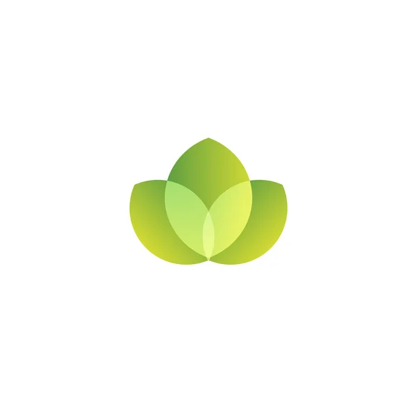 Ізольовані абстрактні зеленого кольору листя векторний логотип. Логотип елемента водяної лілії. Натуральні продукти Векторні ілюстрації. Знак органічної косметики на білому тлі . — стоковий вектор