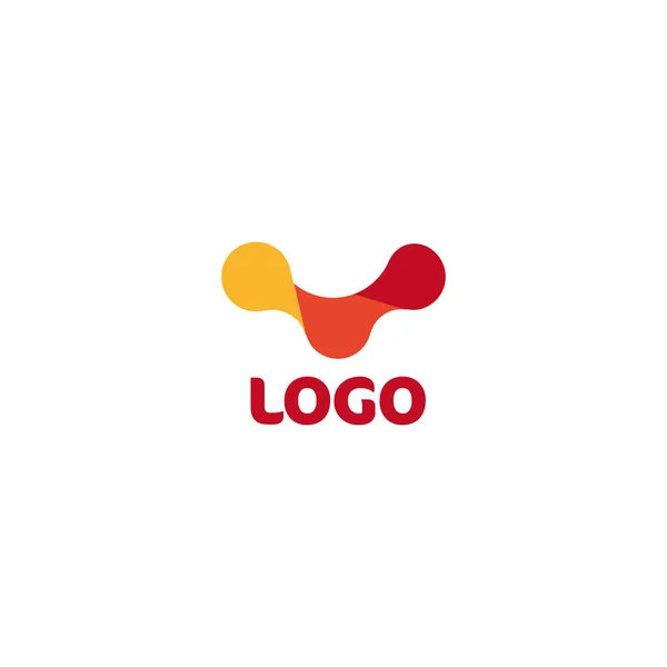 Изолированный абстрактный необычный векторный логотип. Смешанный красный, желтый и оранжевый цвета краски на белом фоне. Вирусная векторная иллюстрация . — стоковый вектор