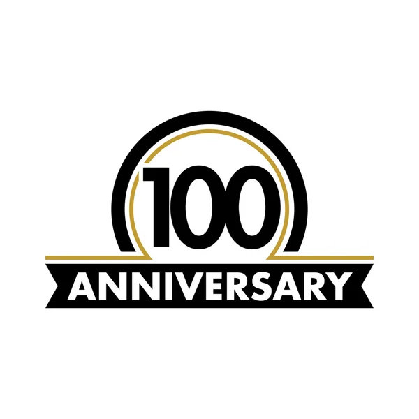 周年矢量异常标签。百周年纪念日符号。100年生日抽象标志。圆弧形。100周年庆典. — 图库矢量图片