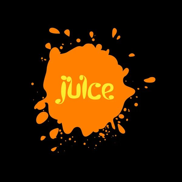 Spray blots, juice stain unusual modern logo. Beverage vector background. Spatter illustration. — Stock Vector