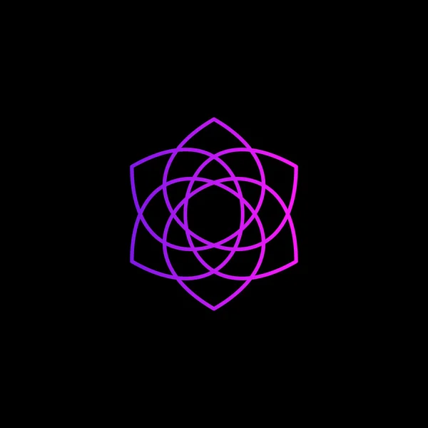 Logo vettoriale floreale astratto di colore viola isolato. Immagine del fiore . — Vettoriale Stock