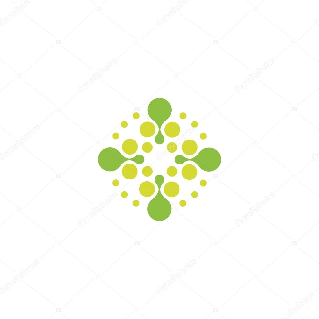 Vector Isolated Sun Logo Design Template Abstract Dots Symbol