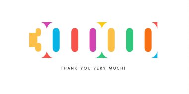 Üç milyon abone afişi. Yıldönümü için renkli logo