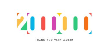 İki milyon abone afişi. Yıldönümü için renkli logo