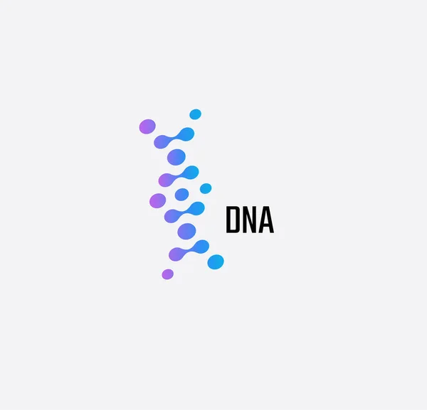 DNA 로고는 의학 개발과 유전 연구 회사, 실험실, 클리닉을 위한 개념입니다. 단순 한 유전자 구조 디자인은 쉽게 구성 할 수있습니다. 고립 된 벡터 로고형 — 스톡 벡터