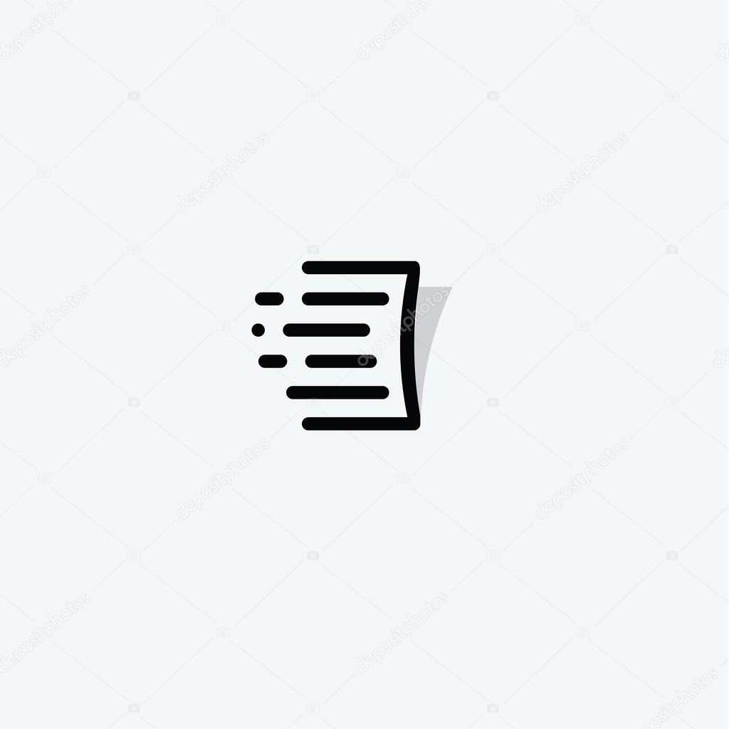 Document linear style vector logo concept. Page isolated icon on white background. Automatically web service sign for download, storage, renaming, labeling, converting and archiving of documents