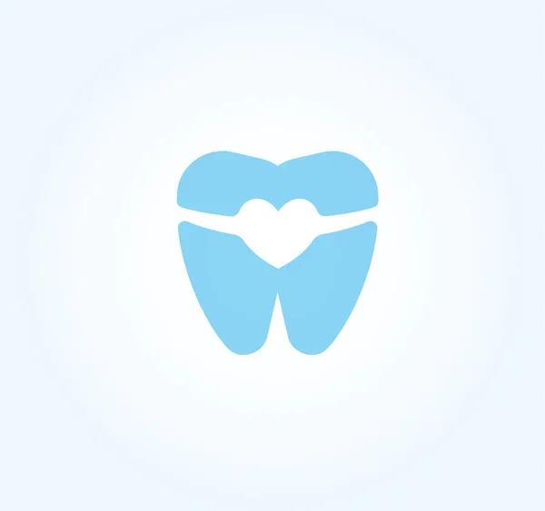 Tooth silhouette with braces and invisalign. Heart in tooth negative space, flat icon. Treatment and alignment of dental row, symbol for dental clinic. Logo idea for orthodontist, dentist. Vector.. — Stock Vector