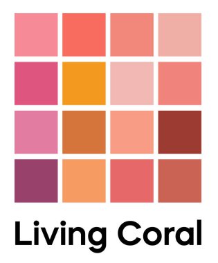 Pembe krem rengi palet. Mercan rengi şablonu. Pembe tonlarda. Tekstil ve iç tasarım, moda ve güzellik endüstrisi için vektör renkli desen
