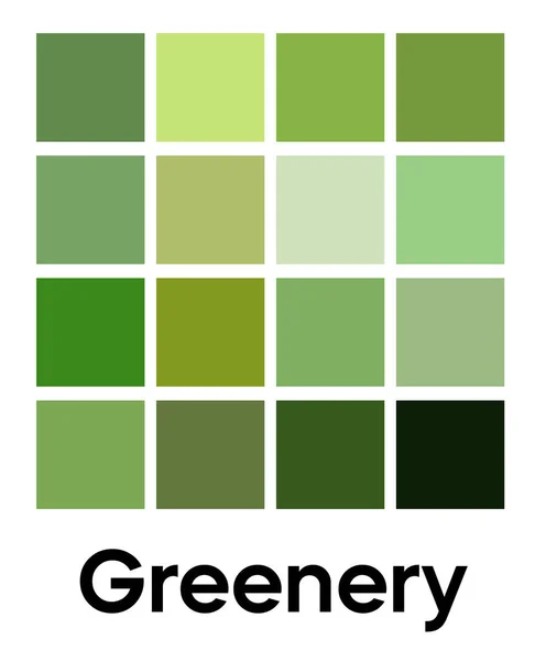 緑のトーンのパレット。緑色のテンプレート。新鮮な、葉、緑、野菜の色の色合い。テキスタイルやインテリアデザイン、ファッションや美容業界のためのベクトルカラーパターン — ストックベクタ