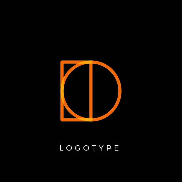 Geometrische vorm letter D, lijn monogram, decoratieve logo concept, lineair monogram voor architectuur kantoor, minimale stijl vector logo. — Stockvector