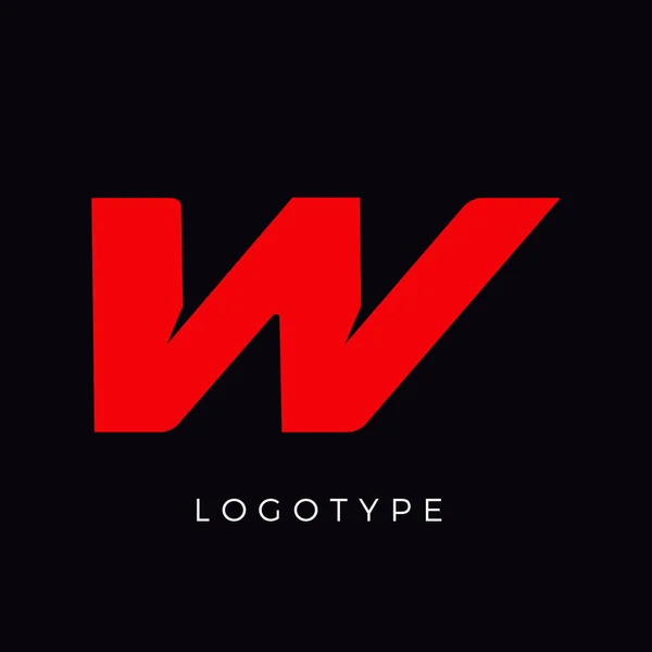 Speed letter W. Red race monogram logo. Italic bold racing style vector latin character. Letter for branding. Typeset design. — Stock Vector