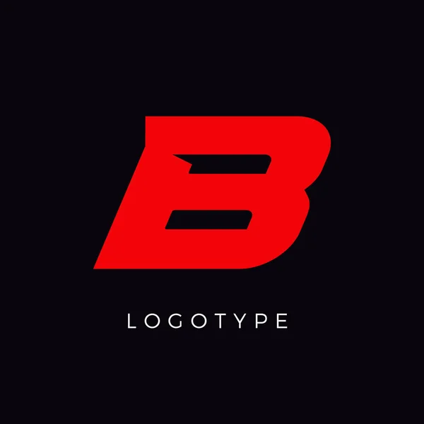 Hız harfi B. Kırmızı yarış monogramı logosu. İtalik, cesur yarış stili, latin bir karakter. Damgalama için mektup. Karakter dizaynı. — Stok Vektör