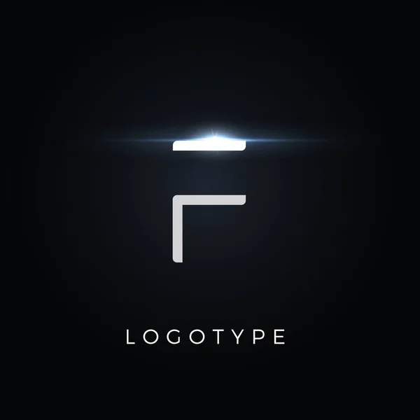 Lettre de style futurisme F. Type minimaliste pour logo futuriste moderne, élégant monogramme cyber-tech, appareil numérique et graphique hud. Symbole de style minimal, conception vectorielle — Image vectorielle