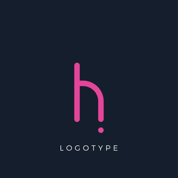 Lettre minimaliste h avec des points, monogramme impressionnant. Lettre minuscule pour concept de logo moderne et créatif. Modèle d'initiales sur fond sombre. Conception vectorielle. — Image vectorielle